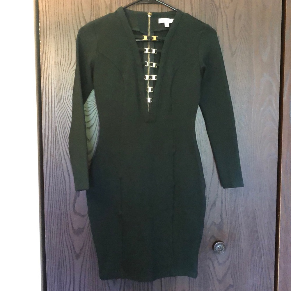 A’gaci Dark forest green bodycon dress